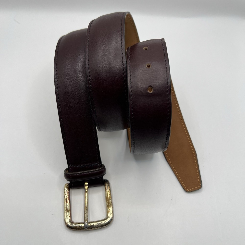 Crookhorn Handmade In USA Leather Belt Sz 40 Dark Brown Classic Dress Minimalist